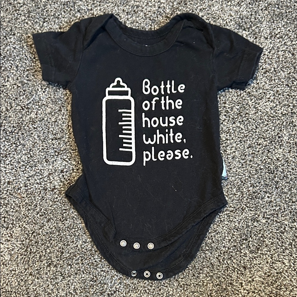 Black Baby Bodysuit with Bottle Graphic